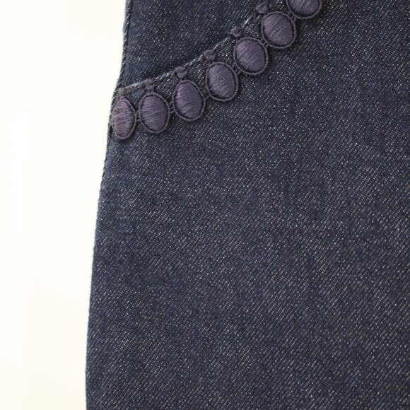 See by Chloe Jeans Women 29 L36 High Rise Boot Cut Embroidered Pockets Braided - Picture 3 of 12